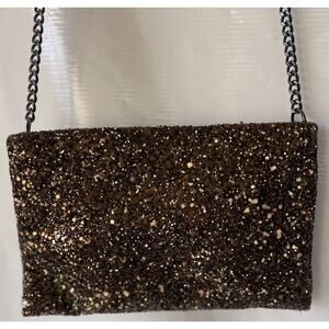J Crew Copper Metallic Glitter Sparkle Purse Crossbody Sequin New Bag